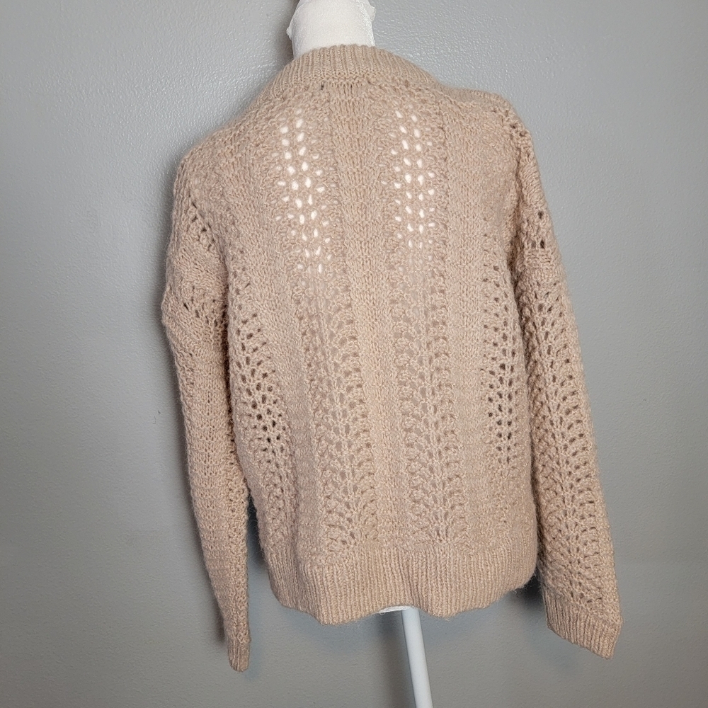 Madewell Beige Open-Knit Crewneck Sweater - Picture 9 of 10